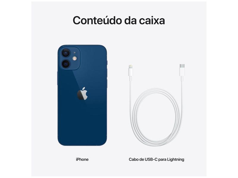 iPhone 12 Mini Apple 64GB Azul 5,4” - Câm. Dupla 12MP iOS - iPhone